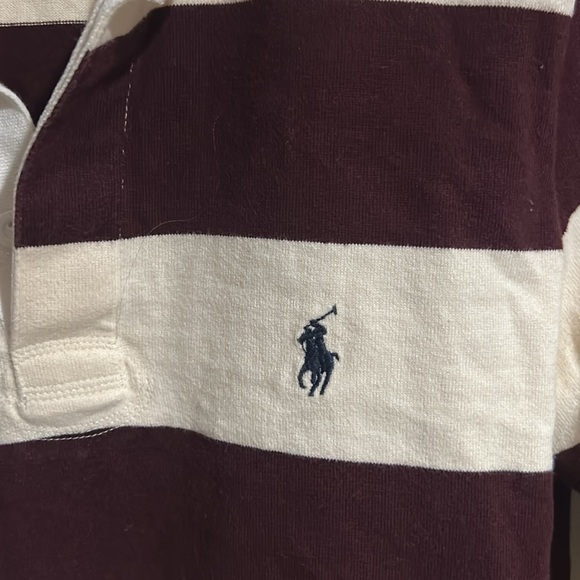 Ralph Lauren rugby, striped, maroon and cream - Picture 2 of 4